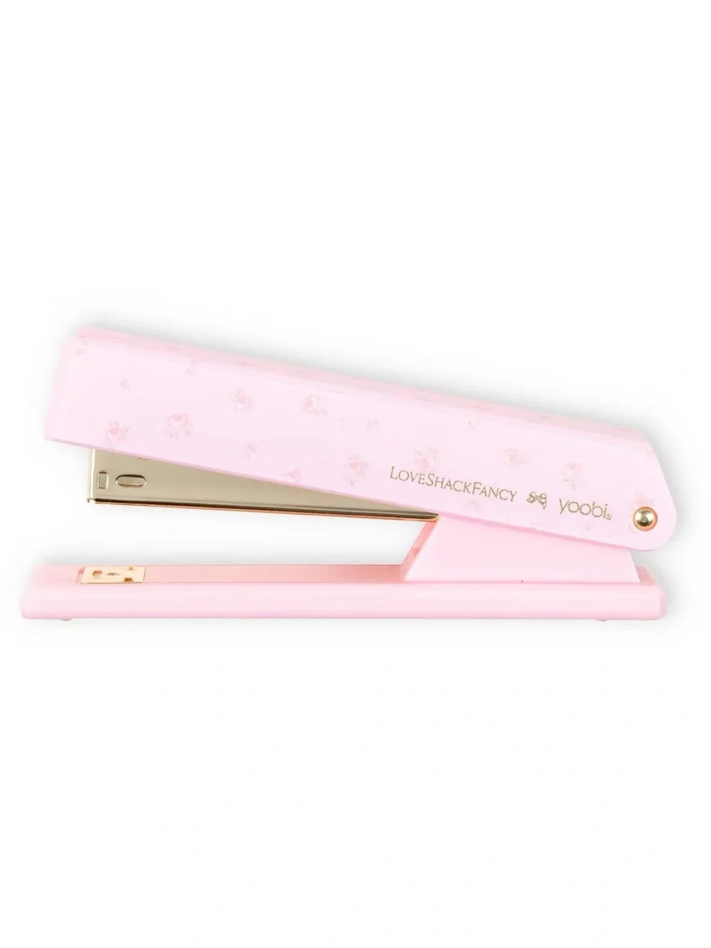 LoveShackFancy Pink Floral Stapler Blooming Heirloom Strawberry Macaroon
